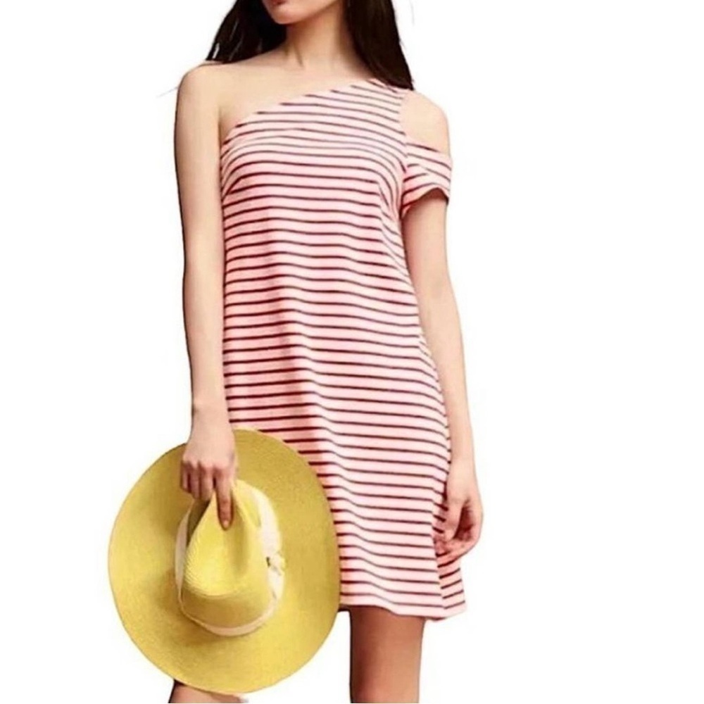 Anthro. Maeve - Striped One Shoulder Mini Dress - XSP